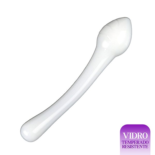 (BY01) Plug Anal de Vidro Branco - Formato de Gota