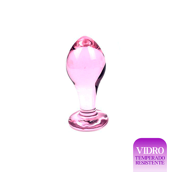 (A56A) Plug Anal de Vidro Rosa - Tamanho P