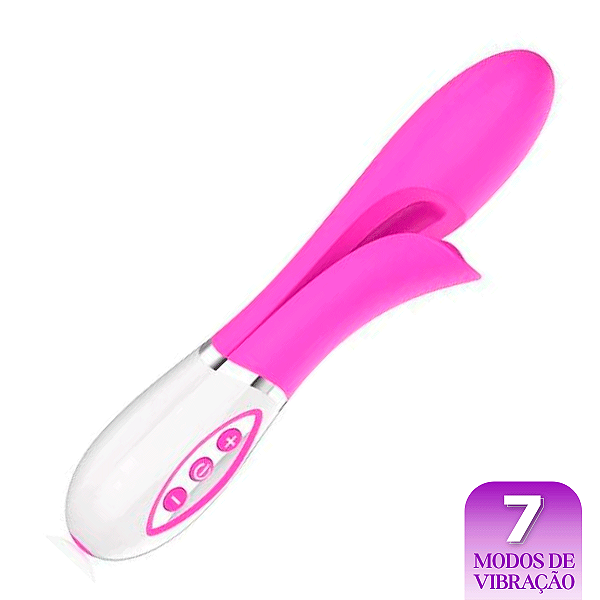 (8217NA-1) Vibrador com Estimulador Dobrável - Rosa - Xuanai