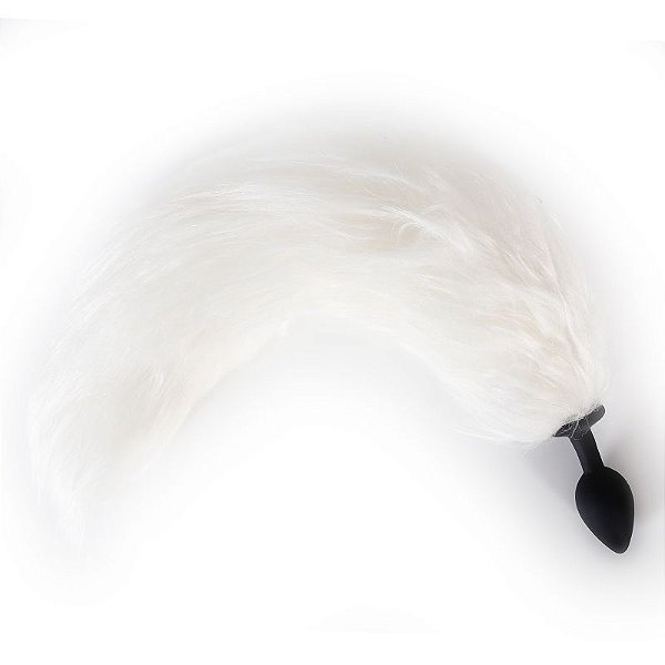 Plug Anal Silicone P com Rabo Longo Iluminado BRANCO RYGJ001+MPJ078A