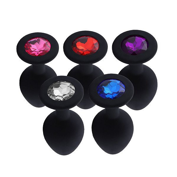 (RY069D) Plug Anal de Silicone Redondo - Preto - Tamanho G