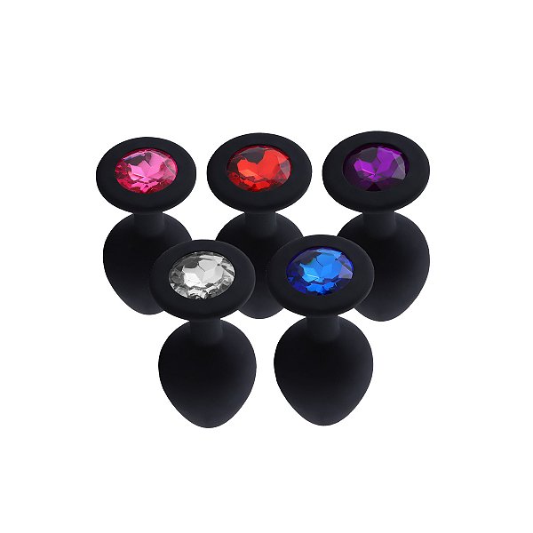 (RY067D) Plug Anal Silicone Redondo - Preto - Tamanho P