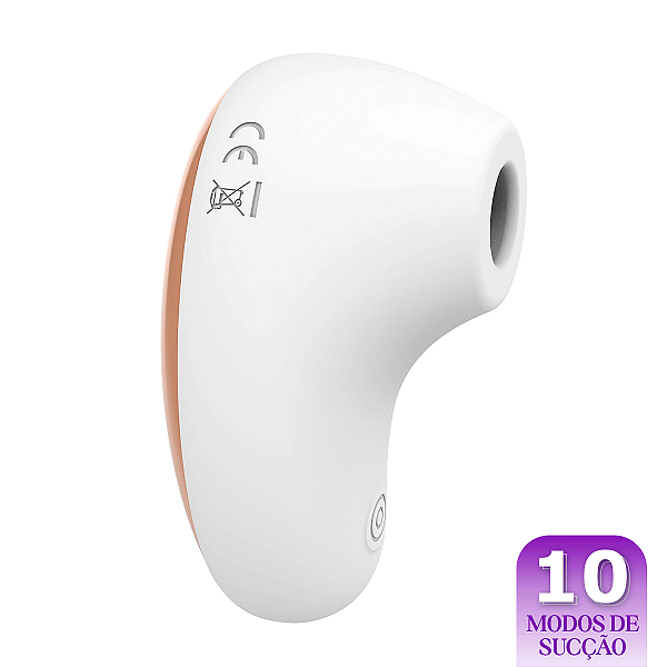 (DB003) Sugador de Clitóris - Recarregável - Branco com Salmão