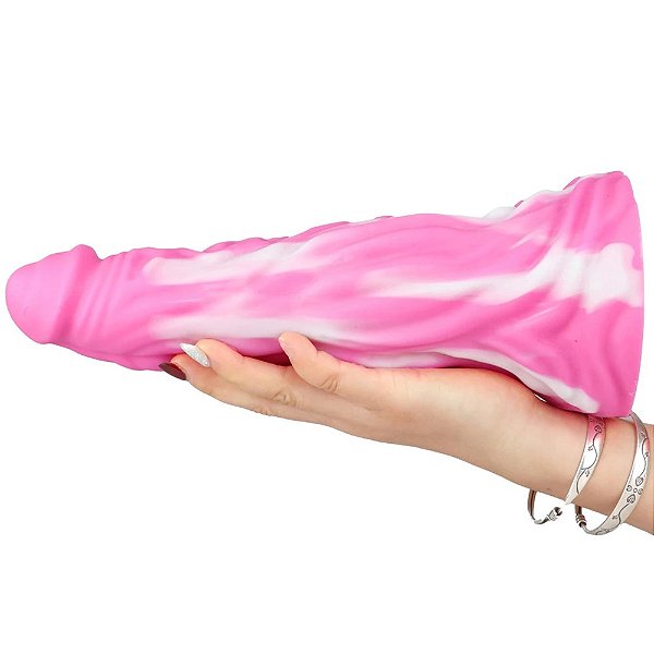 YGB60-DILDO WOLF- BRANCO E ROXO