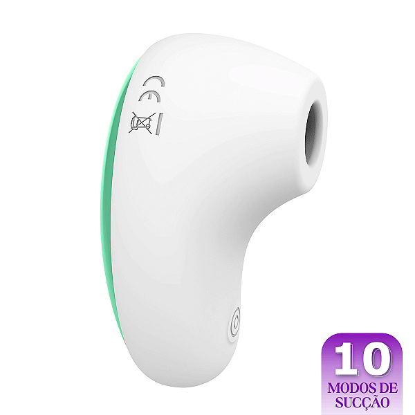 (DB003) Sugador de Clitóris - Recarregável - Branco com Verde