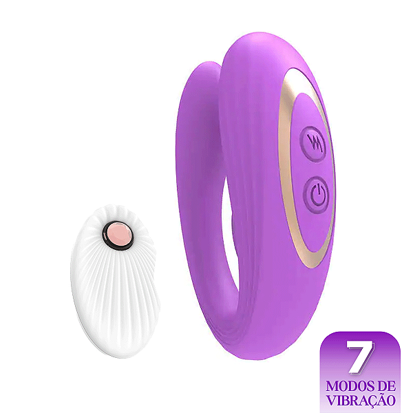 (CD006) Vibrador de Casal com Pulsador e Controle Remoto - Lilás