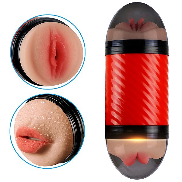 (LB7031) Masturbador Masculino Duplo com Vagina e Boca