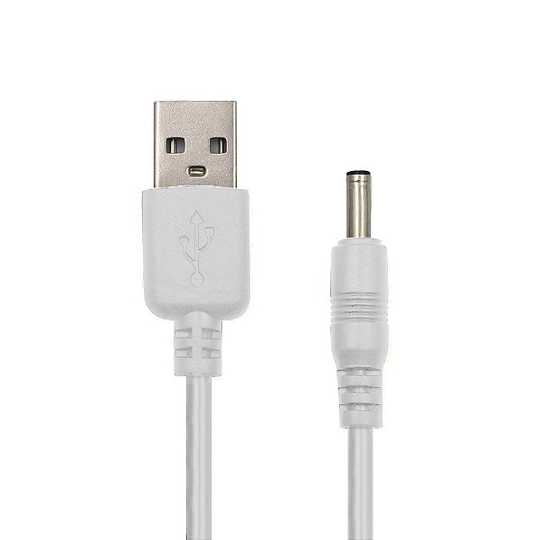 (DC25-2) Carregador Cabo USB Ponta Grossa Pequena - Branco
