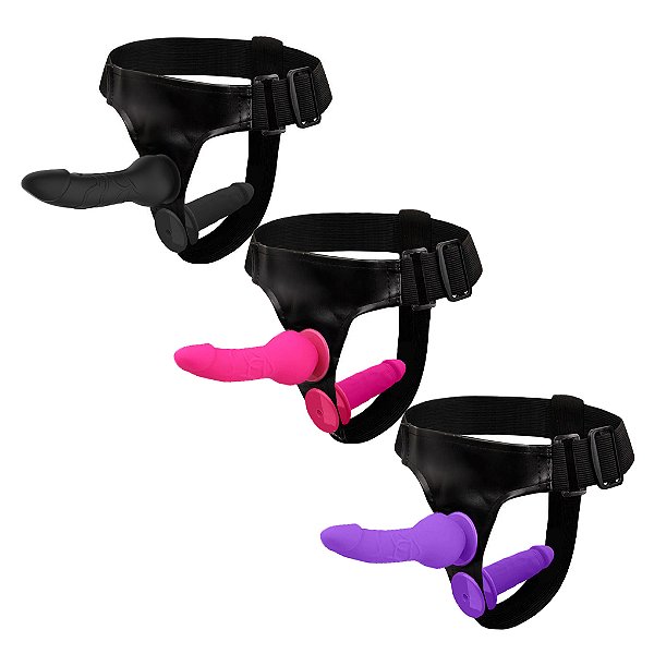 (LB6105) Cinta Peniana para Casal com Prótese Dupla BDSM - 3 Cores