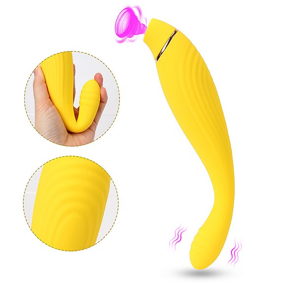 (F60) Vibrador Penetrável com Sugador de Clitóris