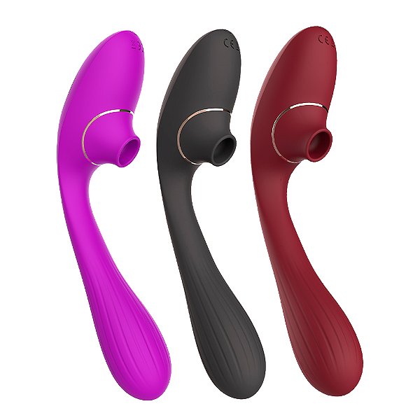 (LB0017) Vibrador Dobrável Super Flexível com Sugador de Clitóris - 3 Cores