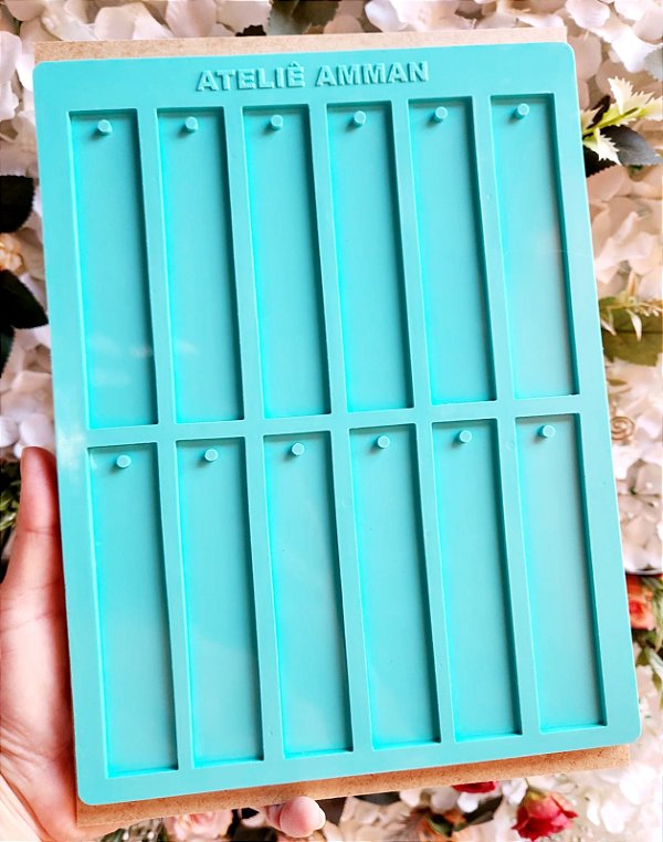Molde Silicone Marca Pagina M com 12 cavidades