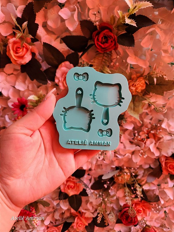 Molde de Silicone Mini Espelho Hello Kitty
