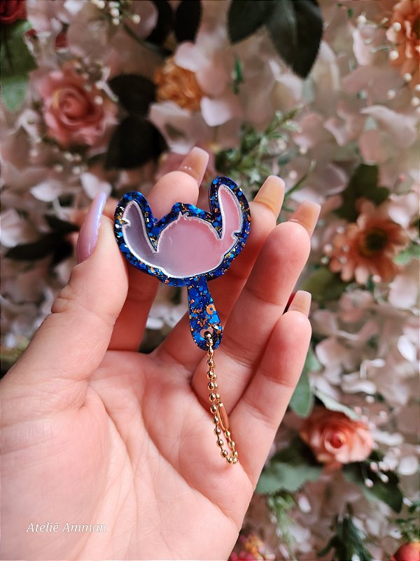 Chaveiro Mini Espelho Stitch