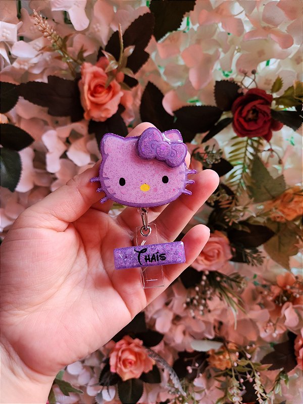 Porta Crachá Hello Kitty Roxo