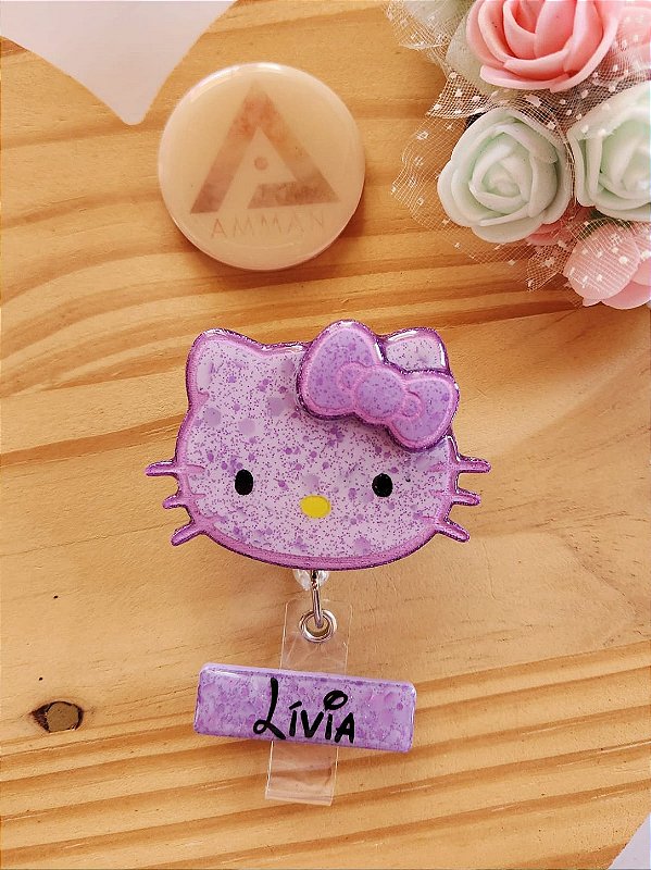 Porta Crachá Hello Kitty Roxo