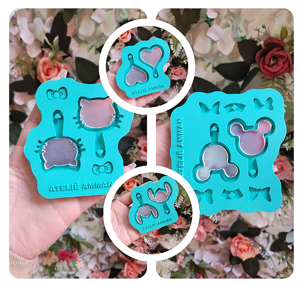 Kit 4 Molde de Silicone Espelho + 40 espelhos