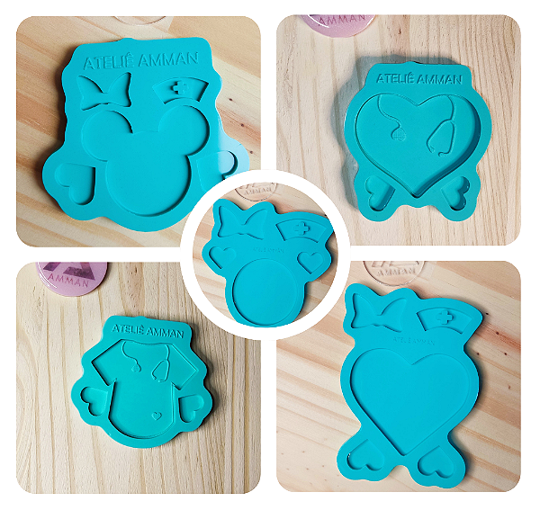 Kit 5 Molde de Silicone Enfermagem