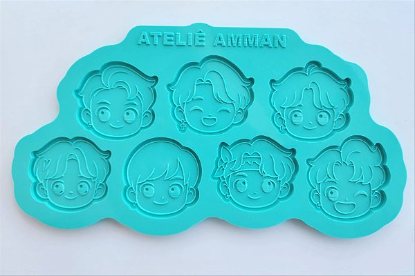 Molde de Silicone Bts Chibi Fofo