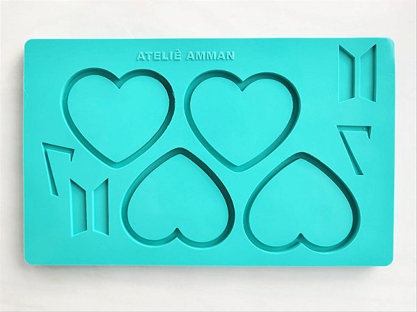 Molde de Silicone Coração Shaker BTS