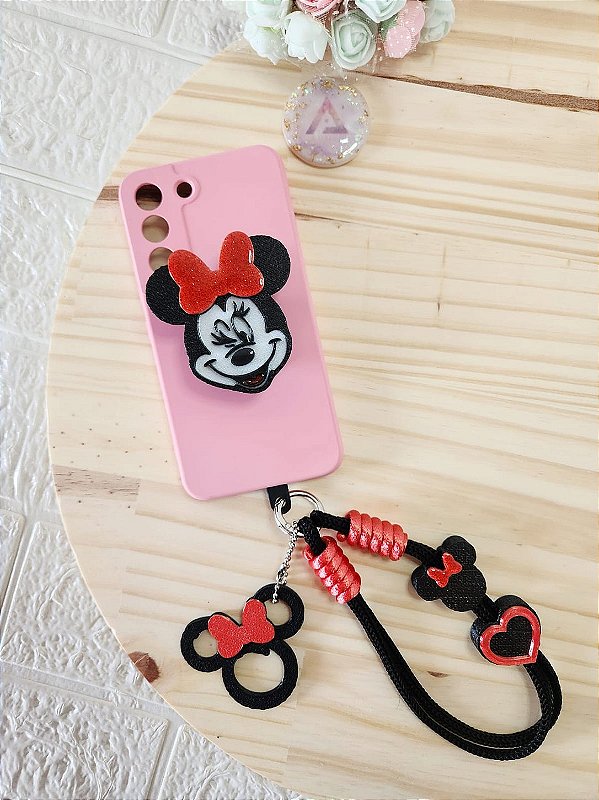 Kit PopSocket + Cordão Minnie