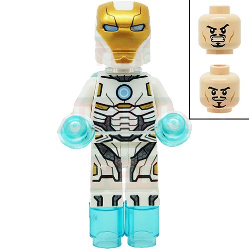 Boneco Homem  de ferro branco Compatível Lego Montar Marvel