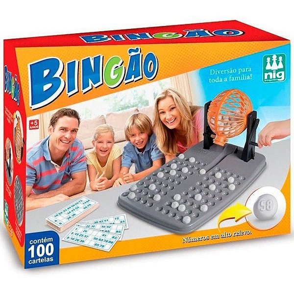 Jogo De Bingo Bingão C/ 100 Cartelas E Globo Giratório - Nig