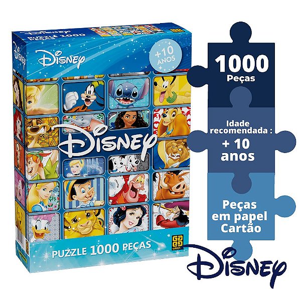 Puzzle Desenhos da Disney Exercício Mental 1000 Pçs