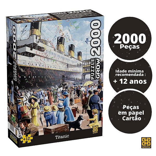 Puzzle Pintura Titanic Exercício Mental 2000 Peças de Montar