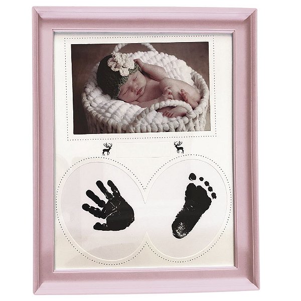 Porta Retrato Baby Rosa Com Inkapd Para Personalizar Quadro