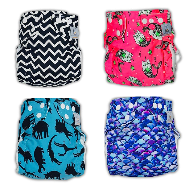 Coleção Fralda de Pano Ecológica AURORINHA SUSTENTÁVEL Pocket Lycra Tamanho Único 4kg/18kg
