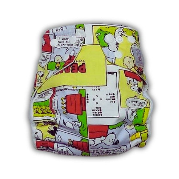 Fralda de Pano Ecológica AURORINHA SUSTENTÁVEL Pocket Tricoline SNOOPY HISTÓRIAS Tamanho Único 4kg/18kg