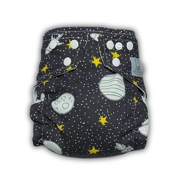 Fralda de Pano Ecológica AURORINHA SUSTENTÁVEL Pocket Tricoline VIA LÁCTEA Tamanho Único 4kg/18kg