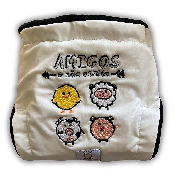Fralda de Pano Ecológica AURORINHA SUSTENTÁVEL Pocket Lycra AMIGOS NÃO COMIDA Tamanho Único 4kg/18kg