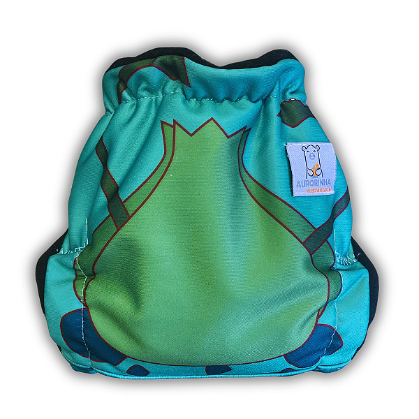 Fralda Ecológica AURORINHA Lycra Inspiração POKEMON BULBASAUR KAPE Tamanho Único 4kg/18kg
