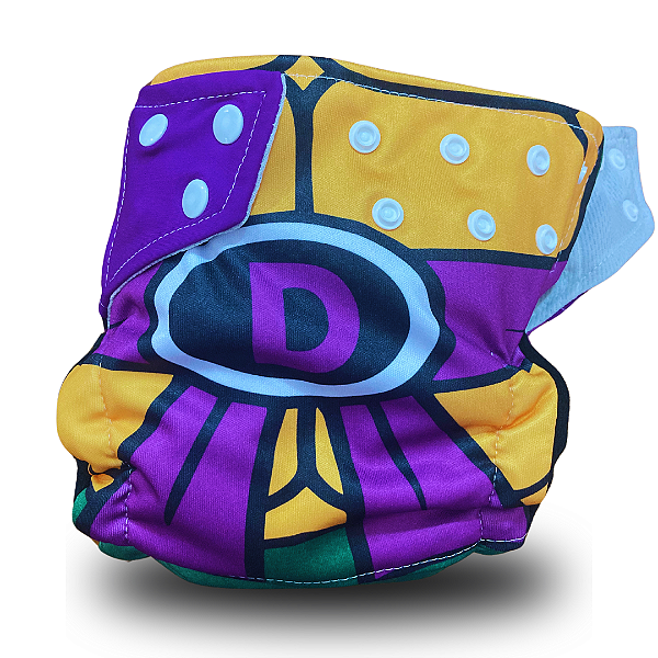 Fralda de Pano Ecológica AURORINHA SUSTENTÁVEL Pocket Lycra TARTARUGA DONATELLO Tamanho Único 4kg/18kg