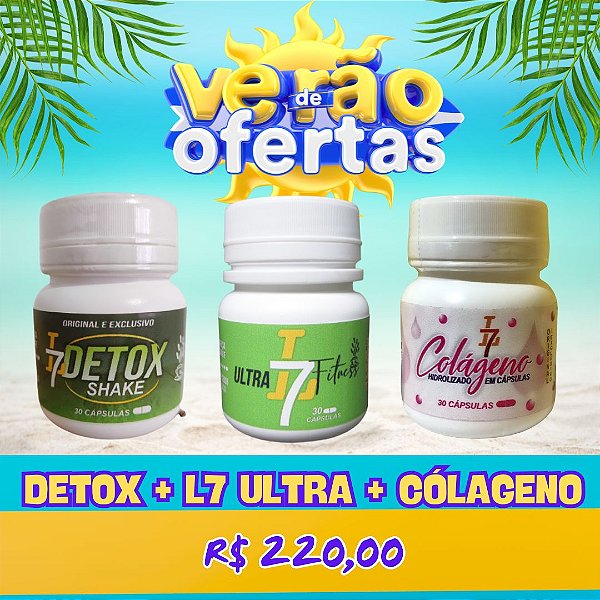 1 Kit L7 Ultra 450mg + Detox + Colágeno
