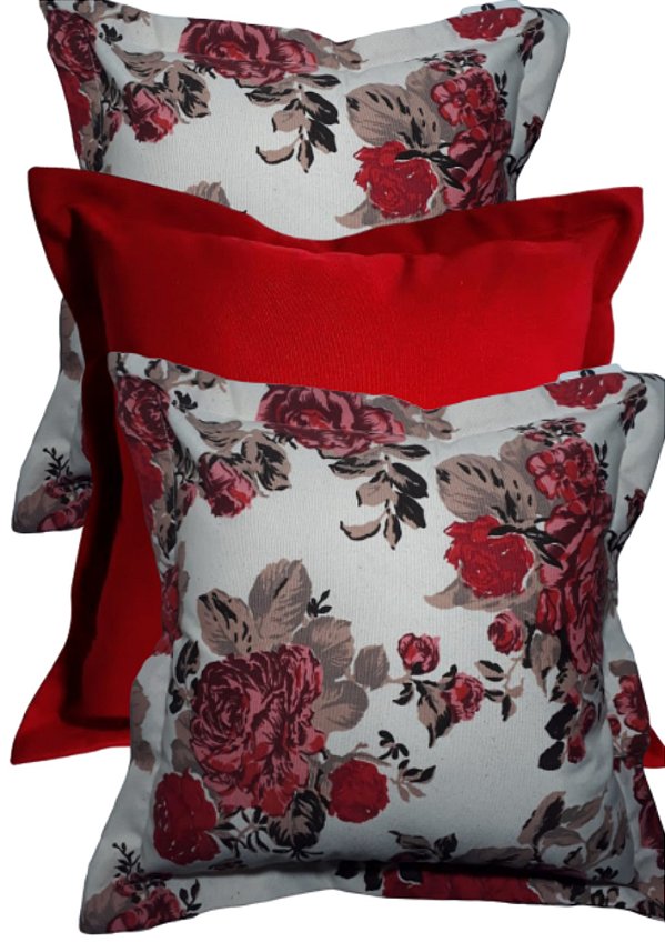 Kit Trio de Almofadas Decorativas Floral R14