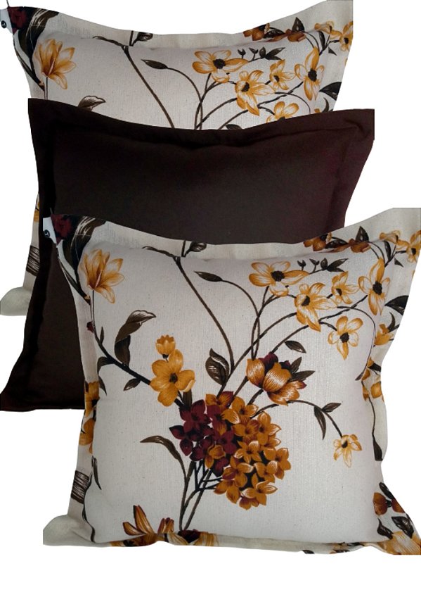Kit Trio de Almofadas Decorativas Floral R15