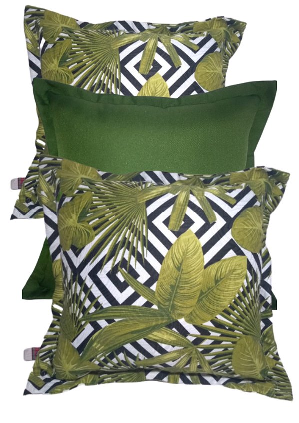Kit Trio de Almofadas Decorativas Natureza Bambu