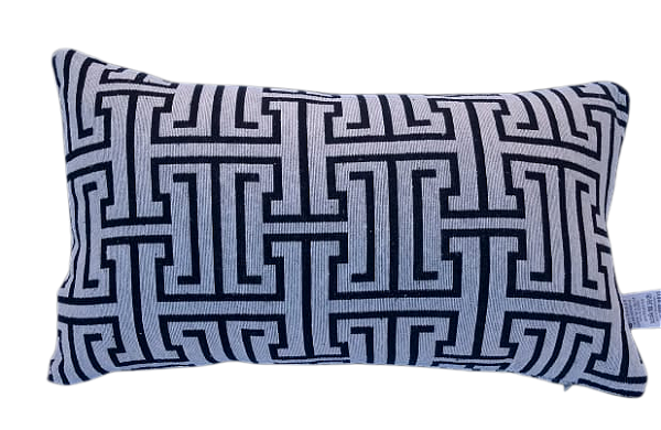 Capa Para Almofada Jacquard 30x50 Tecido Labirinto Preto