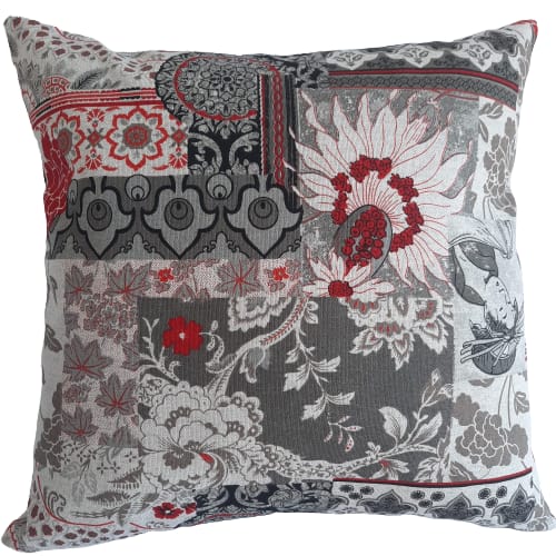 Capa Para Almofada 45x45 Patchwork Vermelha