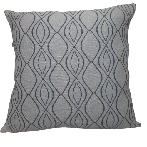 Capa Decorativa  Jacquard 60x60 Des. Geométrico Bco/Azul claro
