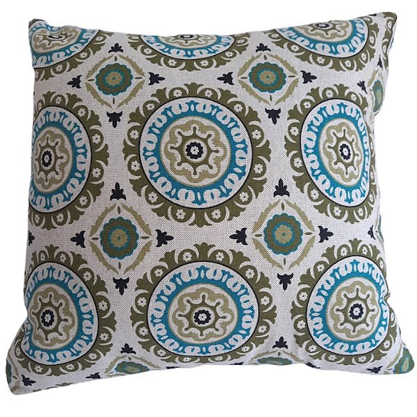 Capa Decorativa p/ Almofada 45x45cm Mandala Verde Thifany