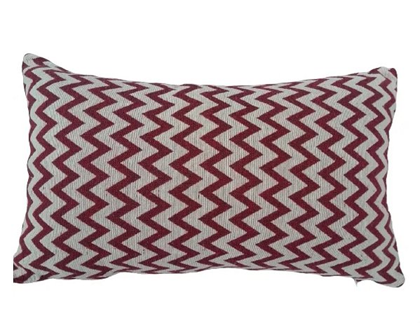 Capa Decorativa p/ Almofada Jacquard 30x50cm Chevron Vermelho