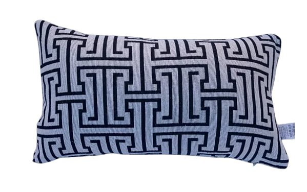 Capa Decorativa p/ Almofada Jacquard 30x50cm Labirinto Preto