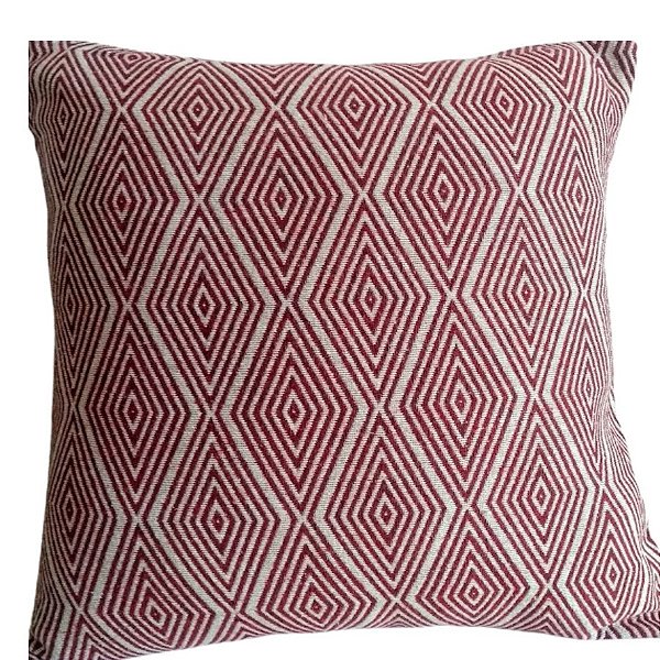 Capa Decorativa p/ Almofada Jacquard 43x43 Geométrico Vermelho