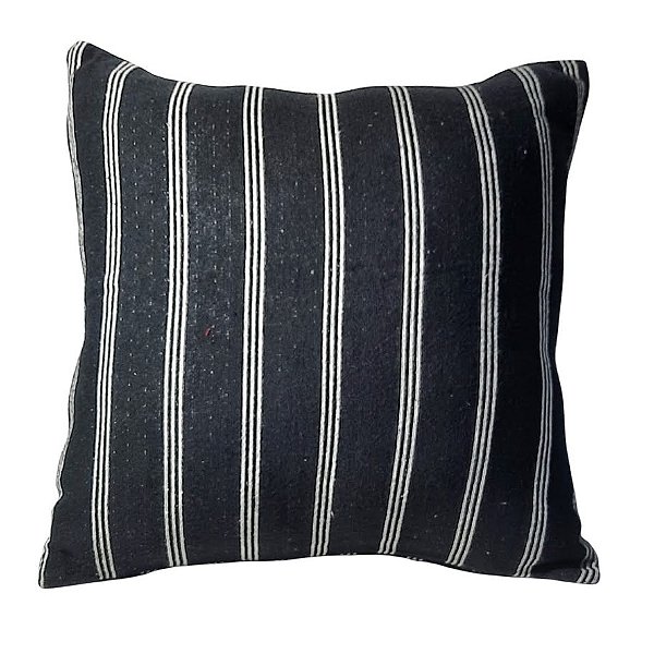 Capa Decorativa p/ Almofada Jacquard 43x43 Listras Preta