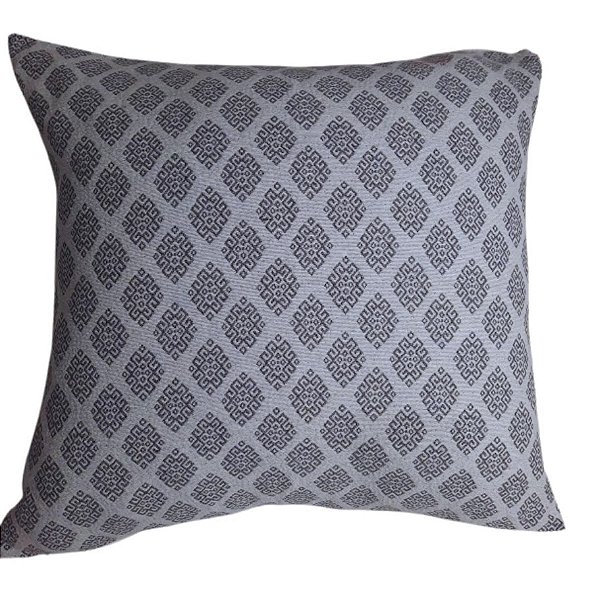 Capa Decorativa p/ Almofada Jacquard 60x60cm Geométrico Cinza