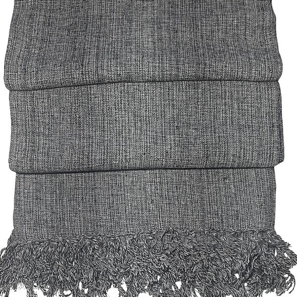 Manta Decorativa Tear tam. Casal Cinza Mescla